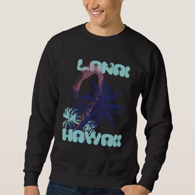 Sweatshirt Flamant Hawaï Lanai Palmiers Vacances Océan (Devant)