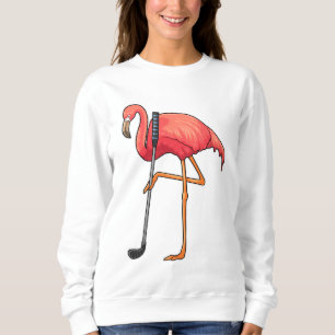 Sweatshirt Flamant rose à Golf avec Golf Club