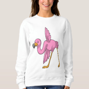 Sweatshirt Flamant rose à Yoga Exercice d'étirement