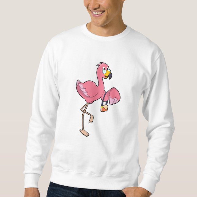 Sweatshirt Flamant rose avec purge (Devant)