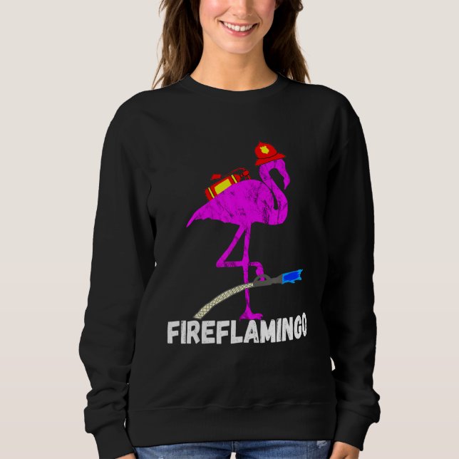 Sweatshirt Flamant rose de pompiers Oiseau exotique (Devant)