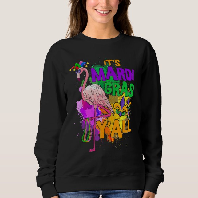 Sweatshirt Flamant rose d'idées de la fête du Carnaval Mardi  (Devant)