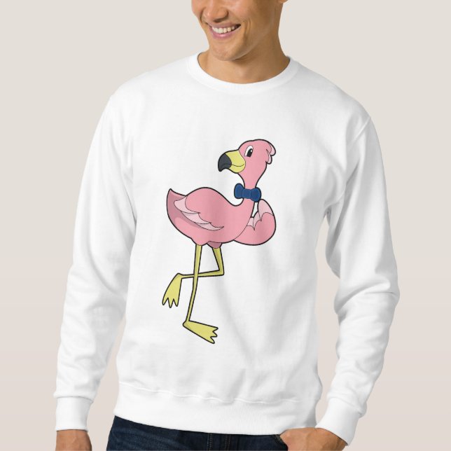 Sweatshirt Flamant rose en gentleman avec cravate (Devant)