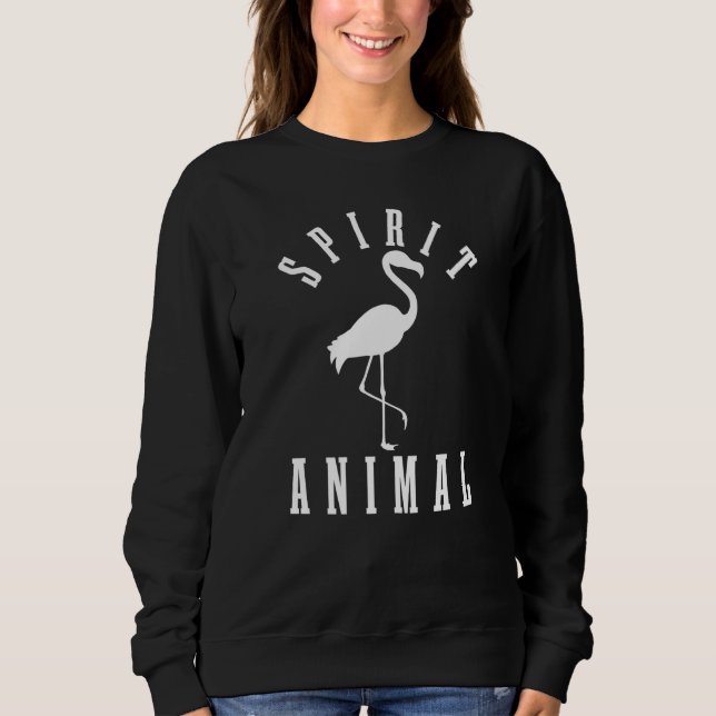 Sweatshirt Flamant rose Est Mon Esprit Animal Mignonne Flaman (Devant)