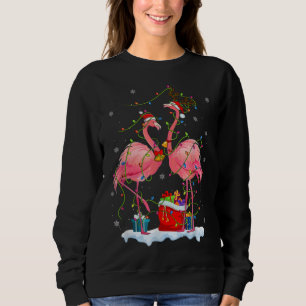Sweatshirt Flamant rose Lumières Arbre De Noël Correspondant