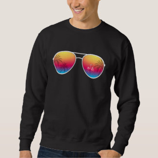Sweatshirt Flamant rose Lunettes de soleil Eté Famille Voyage