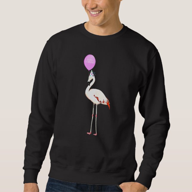 Sweatshirt Flamant rose Oiseau Oiseau Animaux Anniversaire (Devant)