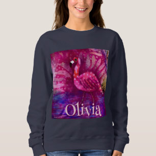 Sweatshirt Flamant rose rose Abstrait Whimsical Personnalisé