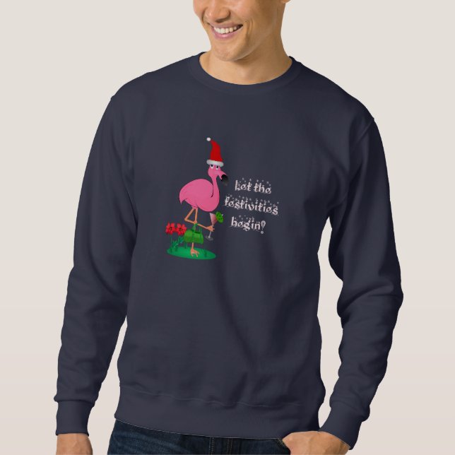 Sweatshirt Flamant rose Sweashirt de Noël (Devant)