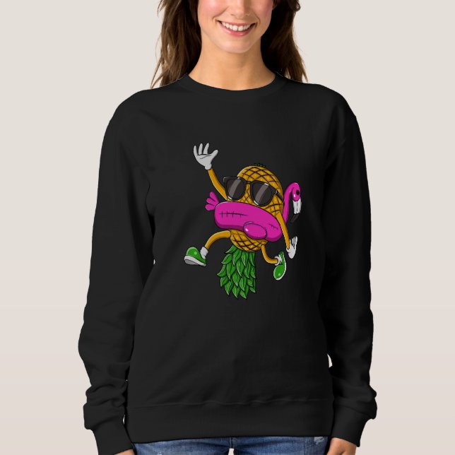 Sweatshirt Flamant Rose Swingueur de Ananas à l'Envers pour H (Devant)