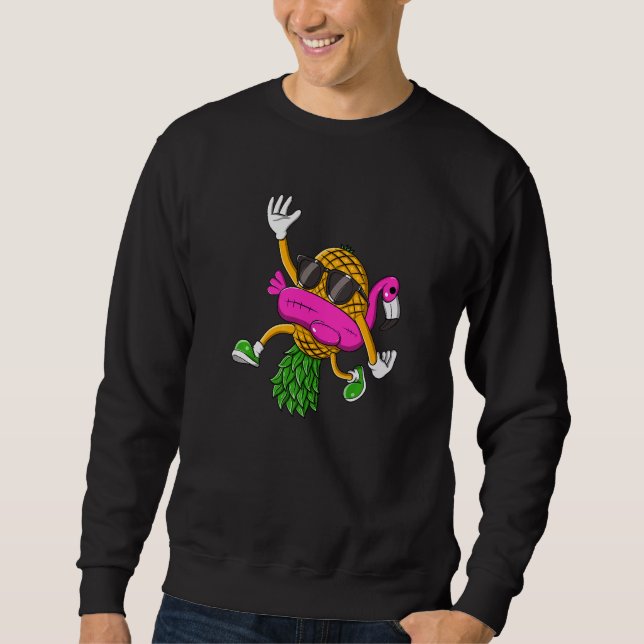 Sweatshirt Flamant Rose Swingueur de Ananas à l'Envers pour H (Devant)
