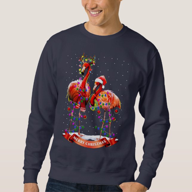 Sweatshirt Flamants roses de Noël (Devant)