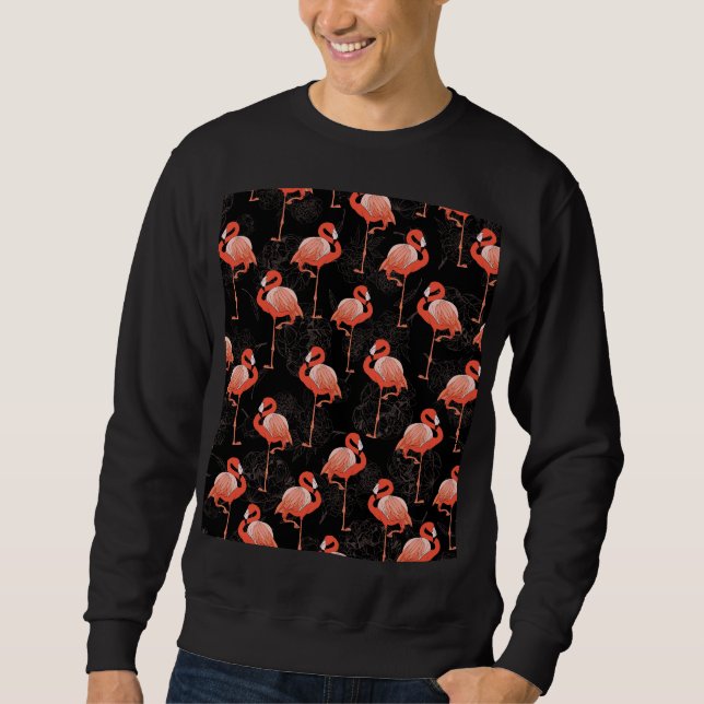 Sweatshirt Flamants roses Oiseaux : Textile Vintage (Devant)