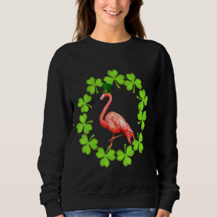 Sweatshirt Flamingo irlandais vert Saint Patricks Day 2022 Ch