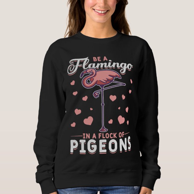 Sweatshirt Flamingo & Pigeon Dove Columbidae Birds (Devant)
