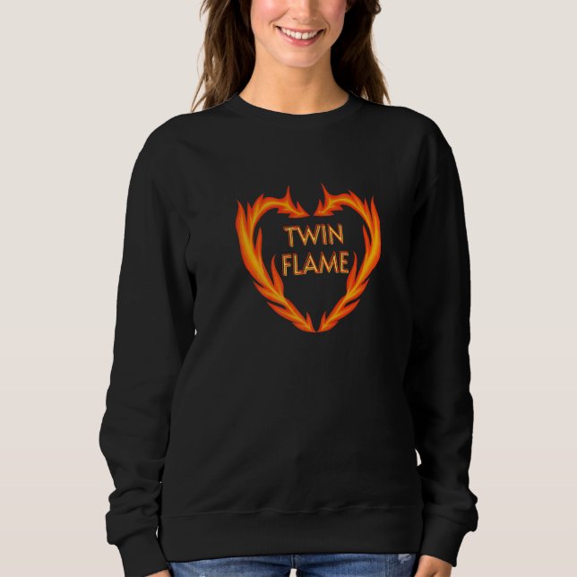 Sweatshirt Flamme Jumelle Feu Cœur (Devant)