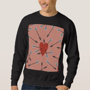 Sweatshirt Flèches de coeur faites main.