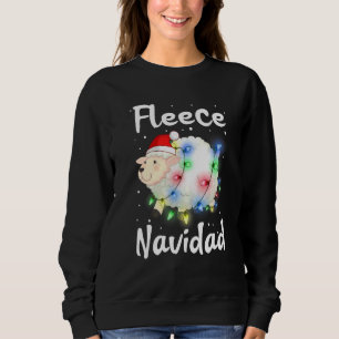 Sweatshirt Fleece Navidad Noël Pyjama Lumières Mouton Feliz