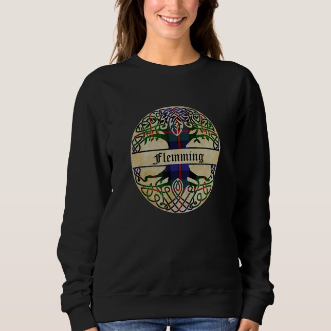 Sweatshirt Flemming Clan Tartan Tree of Life Scottish Surname (Devant)