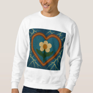 Sweatshirt Fleur avec perles et tonneaux