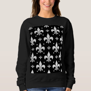 Sweatshirt Fleur de lis noir design Motif