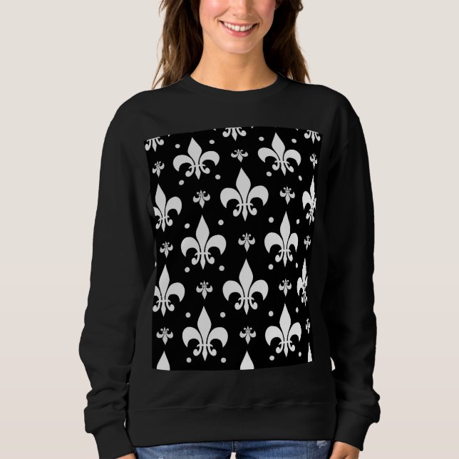 Sweatshirt Fleur de lis noir design Motif (Devant)