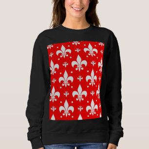 Sweatshirt Fleur de lis rouge Motif