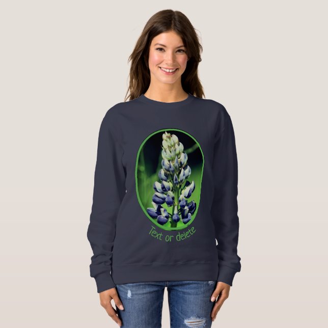 Sweatshirt Fleur de lupine pourpre à un seul Wild Personnalis (Devant entier)