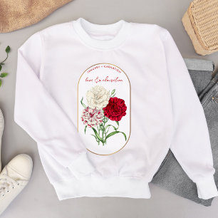 Sweatshirt Fleur de naissance personnalisée Janvier Anniversa