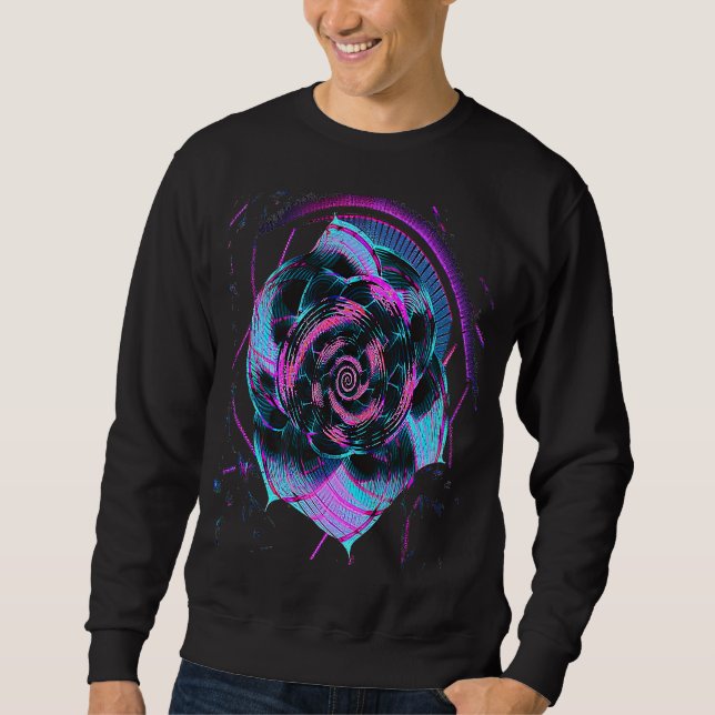 Sweatshirt Fleur de séquence de Fibonacci Esthétique Vaporwav (Devant)