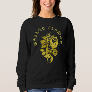 Sweatshirt Fleur Dorée – Dessin de Luxe de Style Brodé