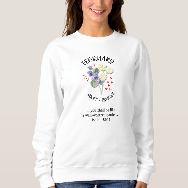 Sweatshirt Fleur du mois de naissance FÉVRIER Christian (Devant)