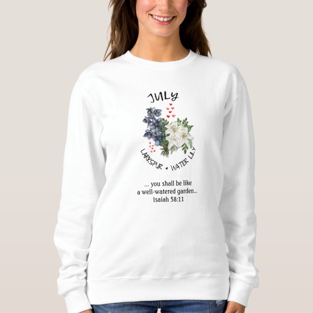 Sweatshirt Fleur du mois de naissance JUILLET Christian (Devant)