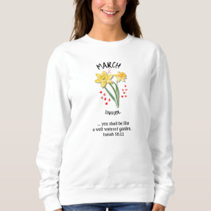 Sweatshirt Fleur du mois de naissance MARS Daffodique Christi