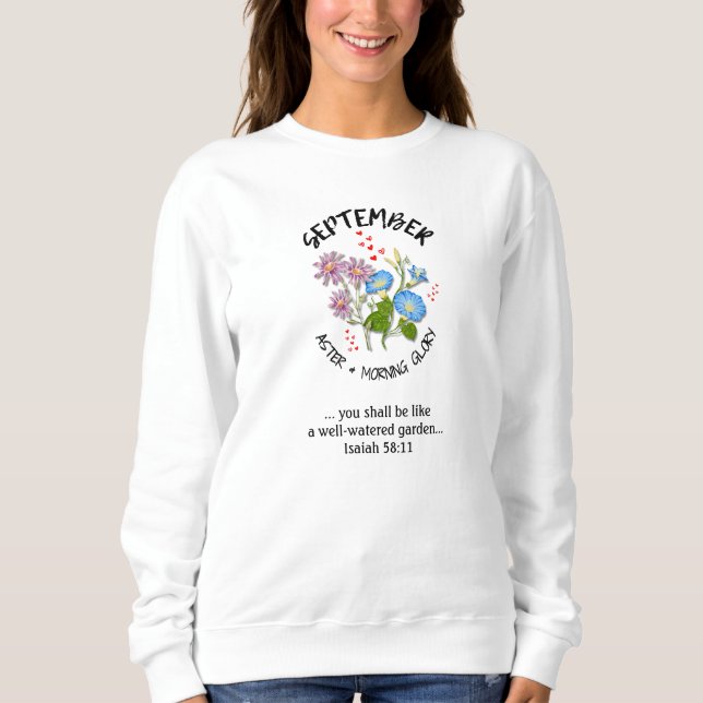 Sweatshirt Fleur du mois de naissance SEPTEMBRE Christian (Devant)