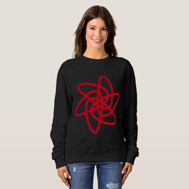 Sweatshirt Fleur géométrique 05 - Rouge (Devant entier)