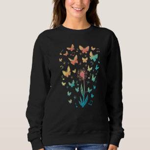 Sweatshirt Fleur Musique Papillons Notes musicales Nature