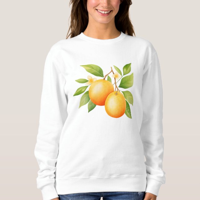 Sweatshirt Fleur orange aquarelle (Devant)