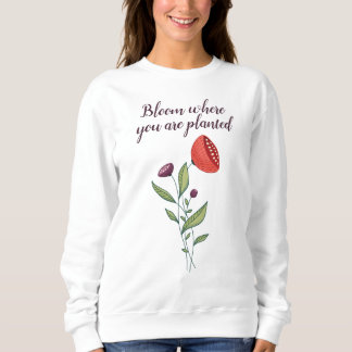 Sweatshirt Fleur Où Vous Êtes Plantée Fleurs Sauvages Minimal