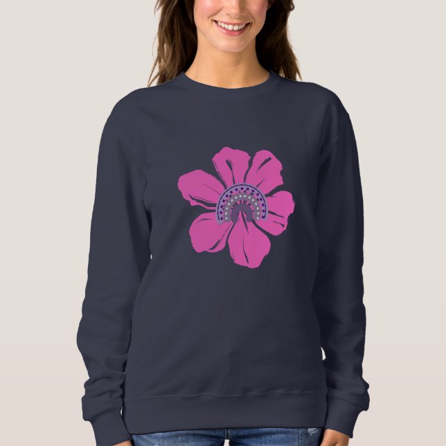 Sweatshirt Fleur rose pâle (Devant)
