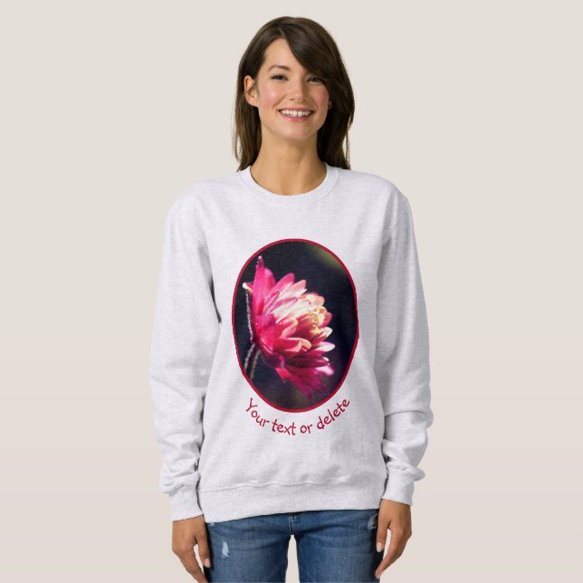 Sweatshirt Fleur Rouge Au Soleil Personnalisé (Devant entier)
