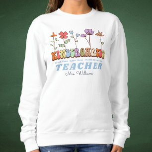 Sweatshirt Fleur sauvage - Maternelle personnalisée Nom de l'