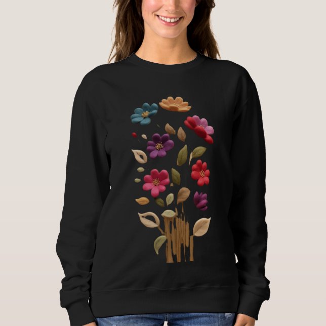 Sweatshirt Fleurir à travers le silence Douces Pétales, Racin (Devant)
