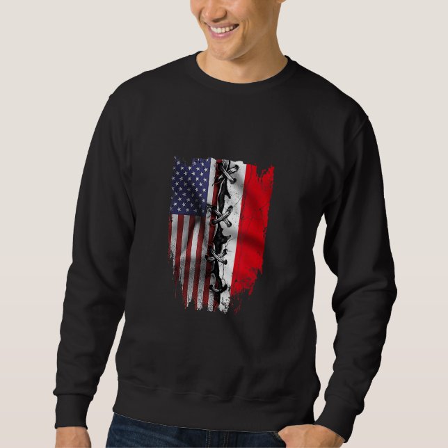 Sweatshirt Fleurs américaines racines indonésiennes drapeau U (Devant)