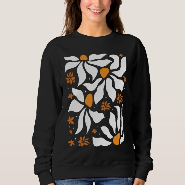 Sweatshirt Fleurs Art Nouveau Déco Boho Fleur sauvage Floral (Devant)