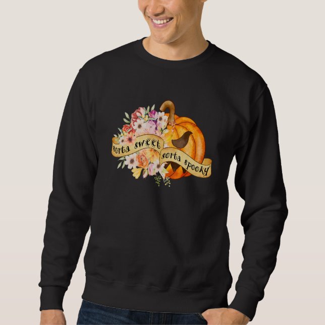 Sweatshirt Fleurs Assez Douces Assez Effrayantes Citrouille J (Devant)