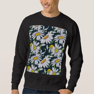Sweatshirt Fleurs chamomiles : Aquarelle bleu foncé.
