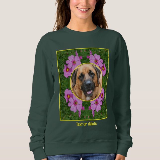 Sweatshirt Fleurs Cosmos Roses Créez Votre Propre Animal Phot (Devant)