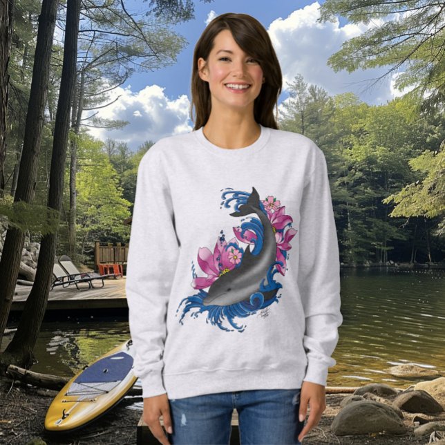 Sweatshirt Fleurs de dauphin Lotus Fleurs de cerisiers (Créateur téléchargé)