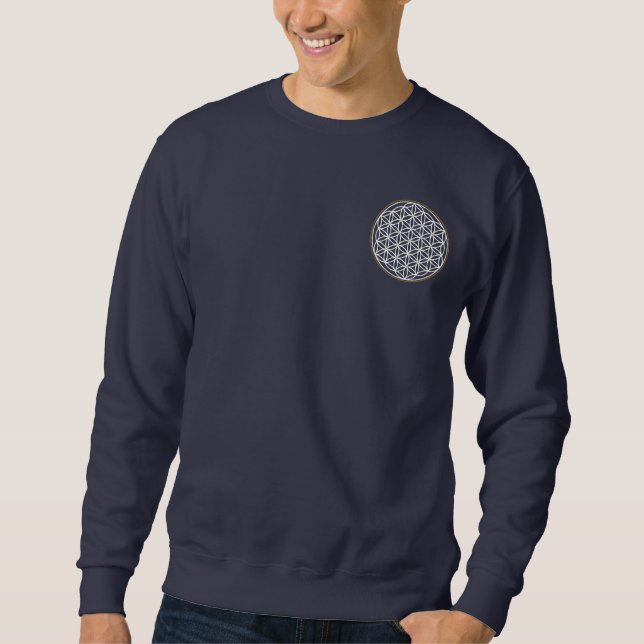 SWEATSHIRT FLEURS DE LA VIE SYMBOLE MYSTIQUE (Devant)